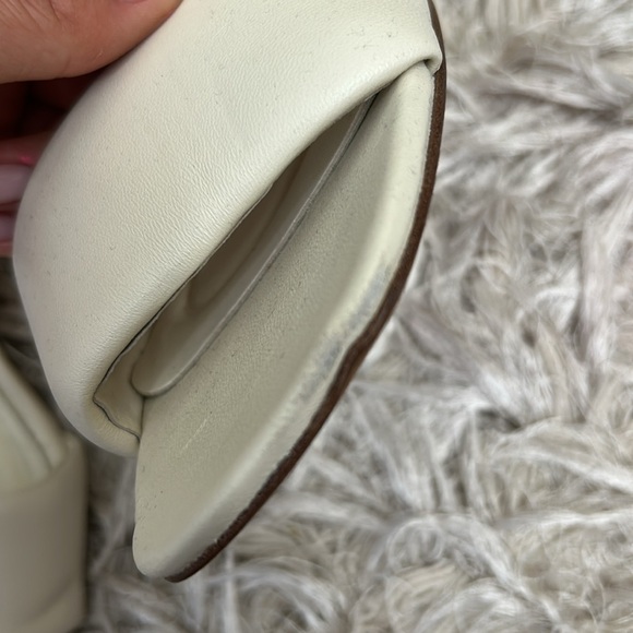 Vince Pepa Leather Ankle Strap Open Toe Kitten Heel Sandals in Marble Cream Sz 9 - Picture 9 of 14